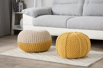 Conrad Sittpuff 50 cm - Gul - Products - Möbler - Fåtölj & stolar - Pall & puff - Sittpuff