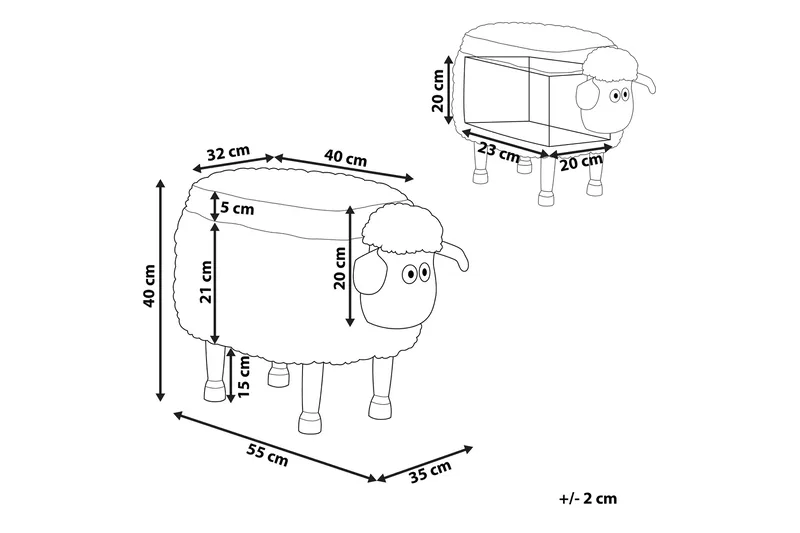 Sheep Sittpuff med Förvaring - Rosa - Products - Möbler - Fåtölj & stolar - Pall & puff - Sittpuff