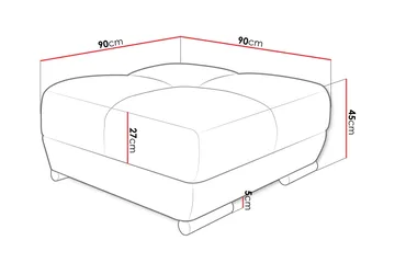 Simerly Fotpall 90 cm - Ljusgrå - Products - Möbler - Fåtölj & stolar - Pall & puff - Fotpallar
