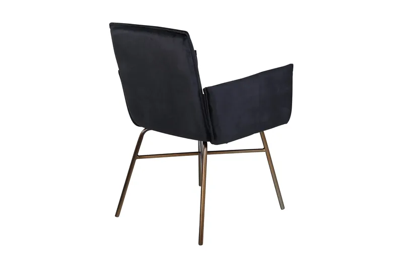Petra Karmstol - Sammet/Svart/Koppar - Products - Möbler - Fåtölj & stolar - Matstol & köksstol
