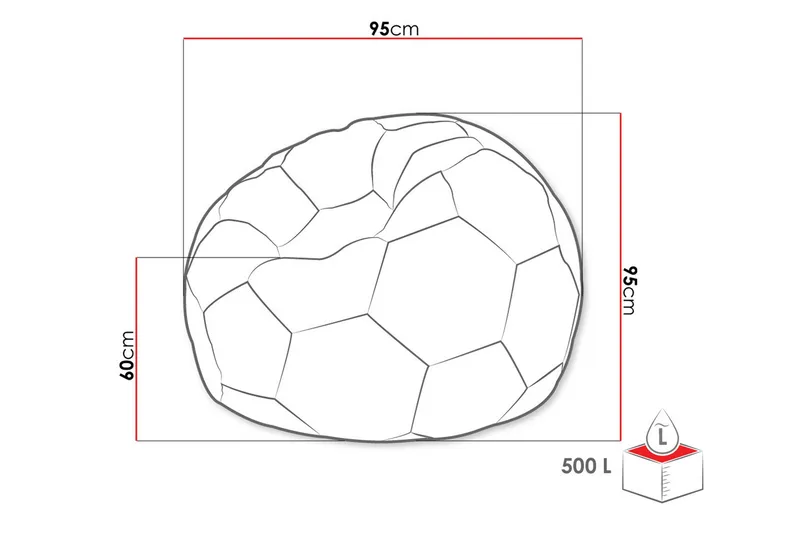 Svalliden Sittsäck 95 cm - Vit/Svart - Products - Möbler - Fåtölj & stolar - Sittsäck & saccosäck