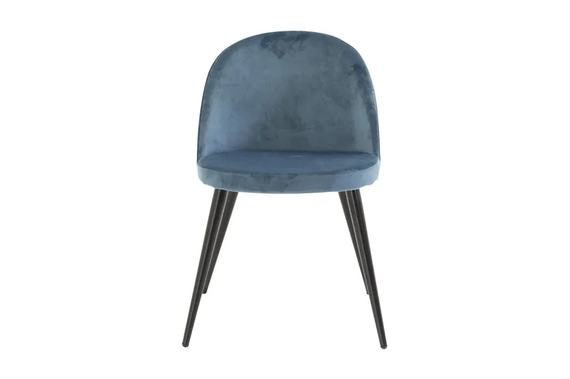 Velvet Köksstol Sammet - Ljusblå/Svart - Products - Möbler - Fåtölj & stolar - Matstol & köksstol