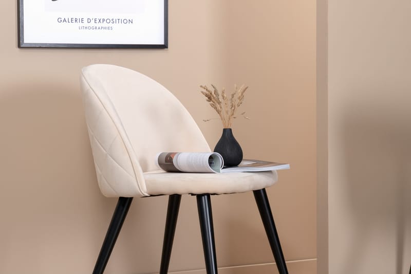 Velvet Stitches Matstol - Svart - Products - Möbler - Fåtölj & stolar - Matstol & köksstol