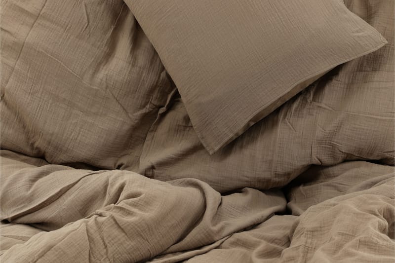 Mila Bäddset 2-Dels 150x200/50x60 cm - Brun - Products - Textil & mattor - Sängkläder - Bäddset & påslakanset - Påslakanset dubbelsäng