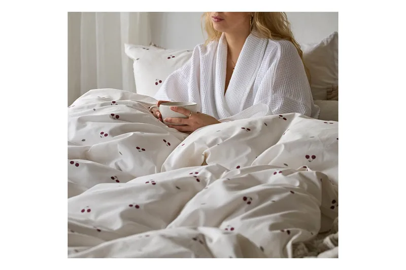 Påslakanset Enkelsäng 2-Dels Körsbär Sand - Products - Textil & mattor - Sängkläder - Bäddset & påslakanset - Påslakanset enkelsäng