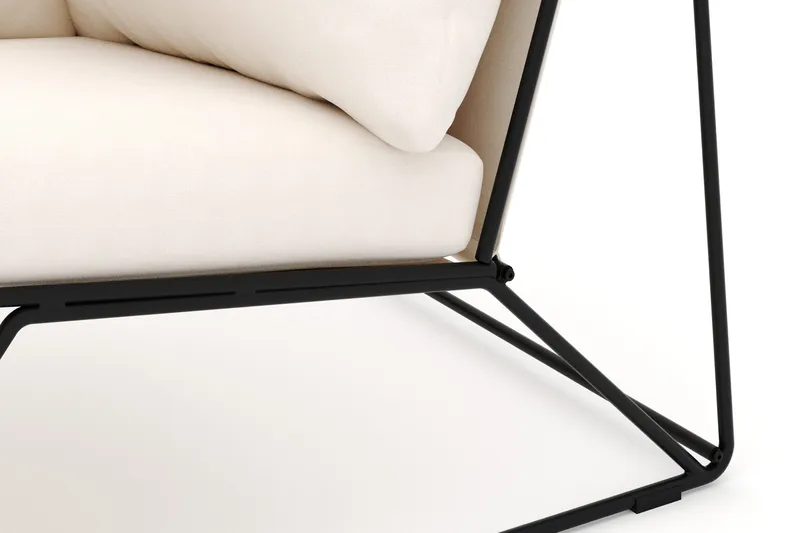 Usteryd hörnmodul utomhus i järn med vattenavisande dyna i beige - Svart - Products - Utemöbler & utemiljö - Övrigt utemöbler - Moduler utesoffa