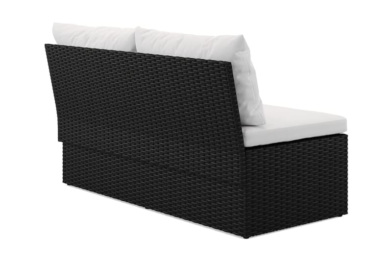 Bahamas Liten Balkongsoffa med dynor och pallar i konstrotting - Svart - Products - Utemöbler & utemiljö - Balkong & altan - Balkongmöbler - Balkongsoffa