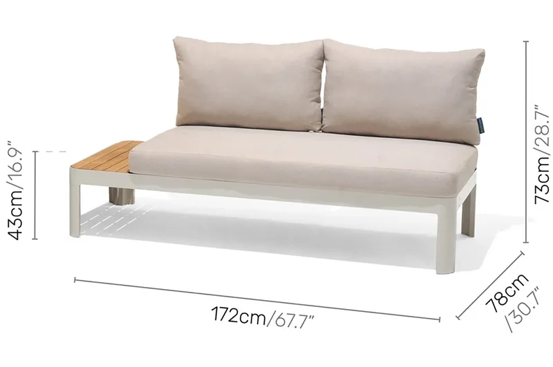 Portals Utesoffa 2-sits - Teak/Vit - Products - Utemöbler & utemiljö - Balkong & altan - Balkongmöbler - Balkongsoffa