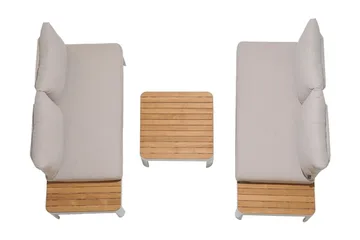 Portals Utesoffa 2-sits - Teak/Vit - Products - Utemöbler & utemiljö - Balkong & altan - Balkongmöbler - Balkongsoffa