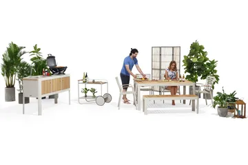 Portals Utekök 174 cm - Vit/trä - Products - Utemöbler & utemiljö - Grill & utekök - Utekök - Kompletta utekök