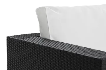 Bahamas Loungefåtölj utomhus i konstrotting för Uteplats och Trädgård - Svart / Vita dynor - Products - Utemöbler & utemiljö - Loungemöbler - Loungestol utomhus