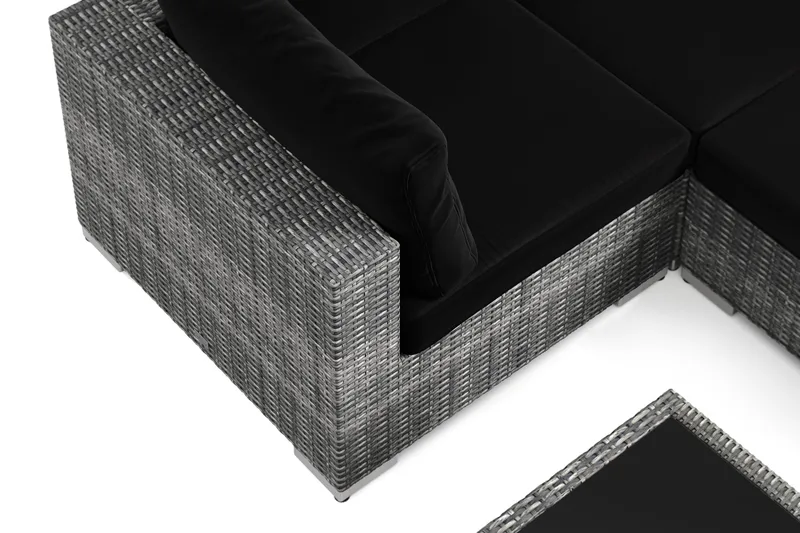 Bahamas U-formad utomhus loungegrupp 7-sits med vändbar divan och bord med hylla - Grå - Products - Utemöbler & utemiljö - Loungemöbler - Loungeset & loungegrupp
