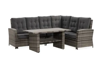 James Lyx Loungegrupp Vändbar - Grå / Svarta dynor - Products - Utemöbler & utemiljö - Loungemöbler - Loungeset & loungegrupp