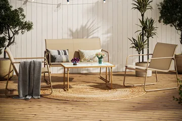 Pelanda Loungegrupp Utomhus - Beige - Products - Utemöbler & utemiljö - Loungemöbler - Loungeset & loungegrupp
