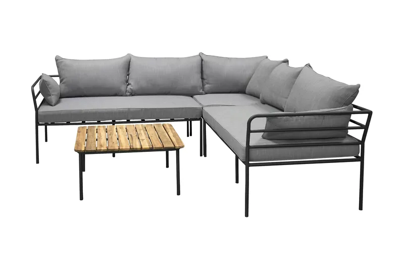 Penh Hörnsoffa Utomhus - Svart/Natur - Products - Utemöbler & utemiljö - Loungemöbler - Loungeset & loungegrupp