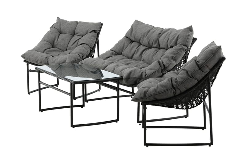 Tina Loungegrupp Utomhus 4-sits - Svart - Products - Utemöbler & utemiljö - Loungemöbler - Loungeset & loungegrupp