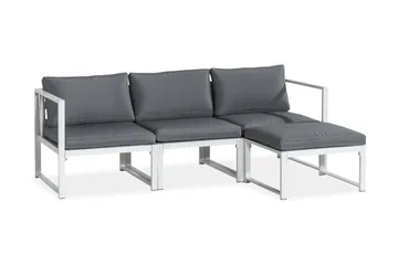 Tunis Loungegrupp Utomhus - 4-sits Loungeset Utemöbler för Uteplats - Vit / Gråa dynor - Products - Utemöbler & utemiljö - Loungemöbler - Loungeset & loungegrupp