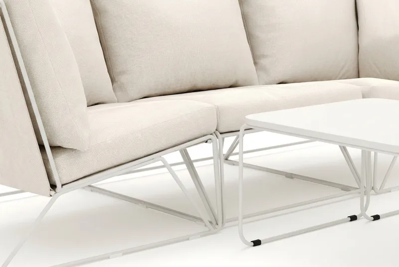 Usteryd utomhus rak 3-sits soffa - Beige/Beige - Products - Utemöbler & utemiljö - Loungemöbler - Loungesoffor