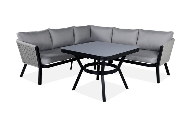 Virya HörnLoungegrupp Utomhus med Dynor - Svart - Products - Utemöbler & utemiljö - Loungemöbler - Loungeset & loungegrupp