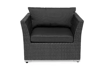 Wisconsin Premium Utefåtölj – Loungefåtölj för Uterum och Altan i Konstrotting - Svart - Products - Utemöbler & utemiljö - Loungemöbler - Loungestol utomhus
