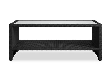 Bahamas Soffbord med hylla Utomhus 113 cm Konstrotting - Svart - Products - Utemöbler & utemiljö - Utebord & trädgårdsbord - Loungebord & soffbord utomhus