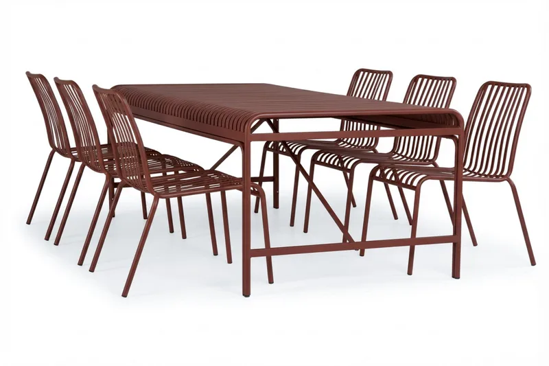 Jarva Rektangulärt Matbord Utomhus 90x200 cm i Metall - Röd - Products - Utemöbler & utemiljö - Utebord & trädgårdsbord - Matbord utomhus