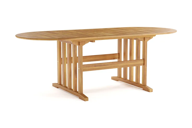 Menorca Ovalt Förlängningbart Matbord i trä Utomhus 90x150 cm - Teak / Natur - Products - Utemöbler & utemiljö - Utebord & trädgårdsbord - Matbord utomhus