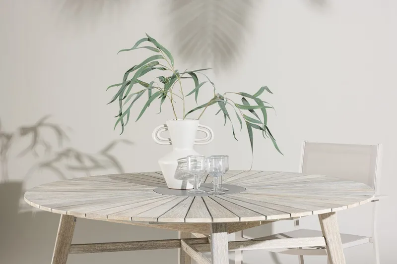 Runt Matbord Rives 150 cm Utomhus - Vitputsad - Products - Utemöbler & utemiljö - Utebord & trädgårdsbord - Matbord utomhus