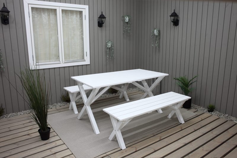 Scottsdale Matbord Utomhus 150x77 cm Vit - KWA - Products - Utemöbler & utemiljö - Utebord & trädgårdsbord - Matbord utomhus