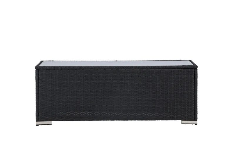 London Soffbord och Loungebord Utomhus 120 cm Konstrotting Glas, Svart