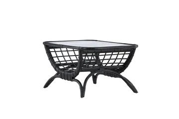 Moana Soffbord och Matbord Utomhus 95,5 cm Glas Rotting - Svart - Products - Utemöbler & utemiljö - Utebord & trädgårdsbord - Loungebord & soffbord utomhus