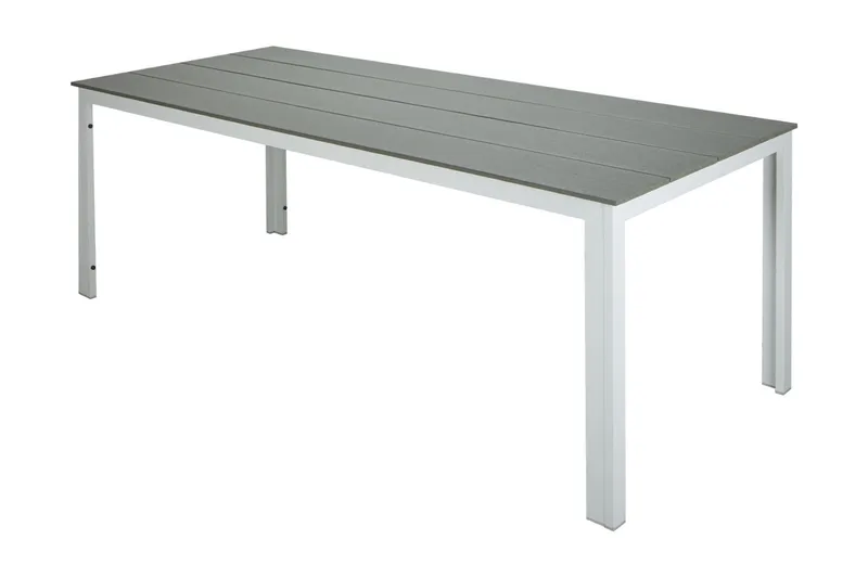 Tunis Stort Rektangulärt Matbord utomhus 205x90 cm i metall och plast - Vit/Grå - Products - Utemöbler & utemiljö - Utebord & trädgårdsbord - Matbord utomhus