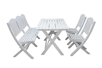 Delpino Matgrupp Utomhus 125 cm - Vit - Products - Utemöbler & utemiljö - Utegrupp - Matgrupp utomhus