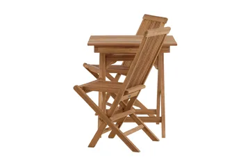 Ghana Caféset 70 cm + 2 Kenya Hopfällbara Karmsttolar - Brun - Products - Utemöbler & utemiljö - Utegrupp - Cafegrupp & cafeset