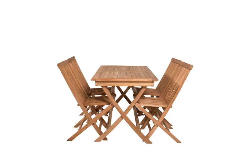 Kenya Matgrupp 120x70 cm + 4 Kenya Hopfällbar Stol, Brun