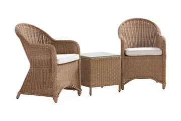 Marcus Caféset med 2 Light Fåtöljer m Dyna - Natur - Products - Utemöbler & utemiljö - Utegrupp - Cafegrupp & cafeset