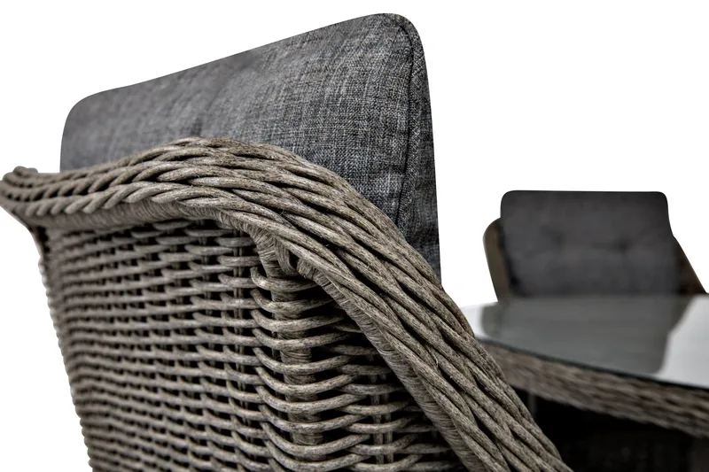 Marcus Matgrupp 140 Rund + 4 Fåtöljer m Dyna - Grå - Products - Utemöbler & utemiljö - Utegrupp - Matgrupp utomhus