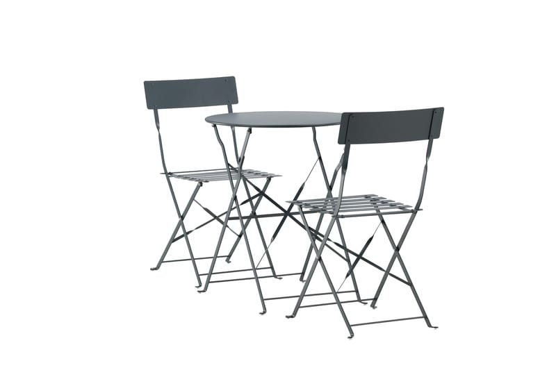 Marseille Caféset Rund Ø60 cm + 2 Matstolar Utomhus - Mörkgrå - Products - Utemöbler & utemiljö - Utegrupp - Cafegrupp & cafeset