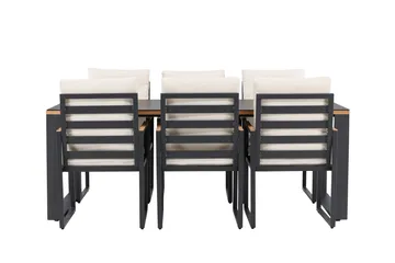 Aspvik Matgrupp 200x100cm - Svart/Teak - Products - Utemöbler & utemiljö - Utegrupp - Matgrupp utomhus