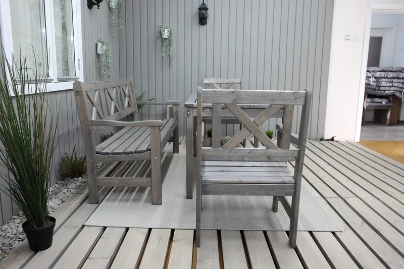 Olivo Matgrupp Utomhus + 2 Utestolar + Bänk Utomhus - Grå - Products - Utemöbler & utemiljö - Utegrupp - Matgrupp utomhus