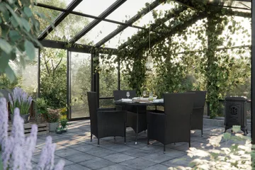 Thor Matgrupp Utomhus 140 + 4 Thor Fåtölj - Svart/Svart - Products - Utemöbler & utemiljö - Utegrupp - Matgrupp utomhus