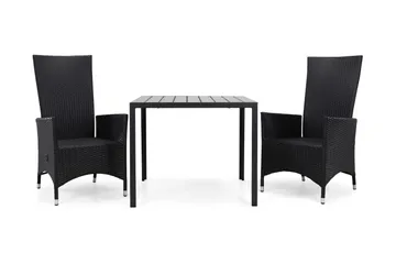 Tunis Matgrupp Utomhus 90 + 2 Jenny Ställbar Fåtölj - Svart/Svart - Products - Utemöbler & utemiljö - Utegrupp - Matgrupp utomhus
