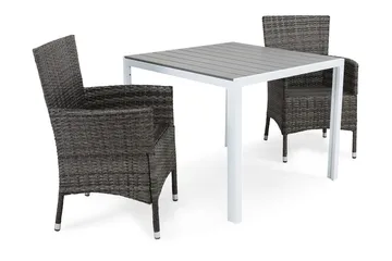 Tunis Matgrupp Utomhus 90 + 2 Thor Fåtölj - Vit/Grå - Products - Utemöbler & utemiljö - Utegrupp - Matgrupp utomhus