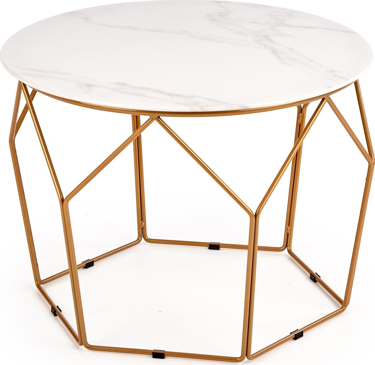 Wisconsin salontafel �60 cm - Wit marmer/goud