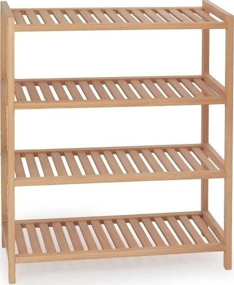 Webster skohylla i tr� - 4 hyllplan