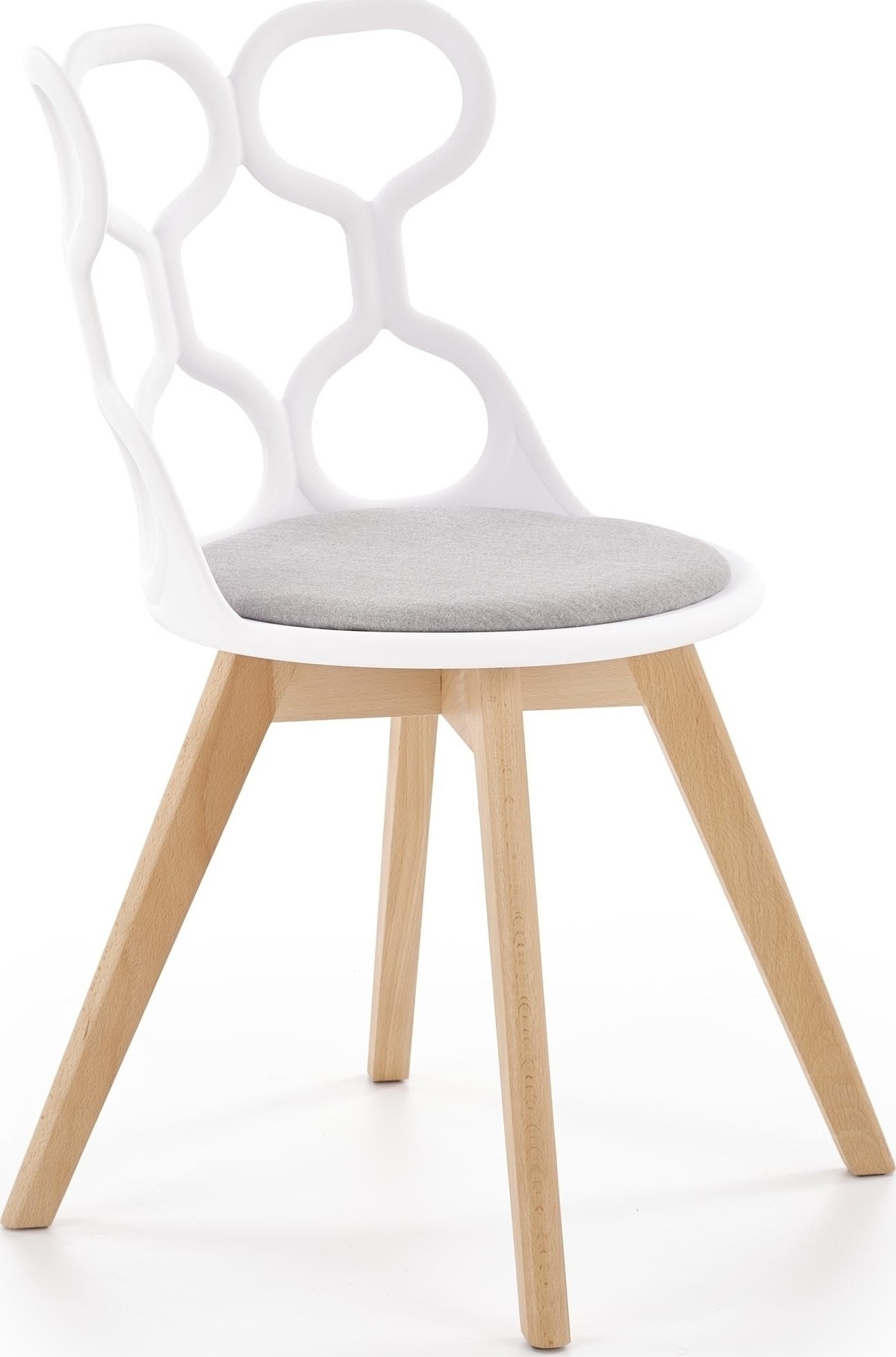 Vernon matstol - Vit/grå/Trä Vernon matstol - Vit/grå/Trä