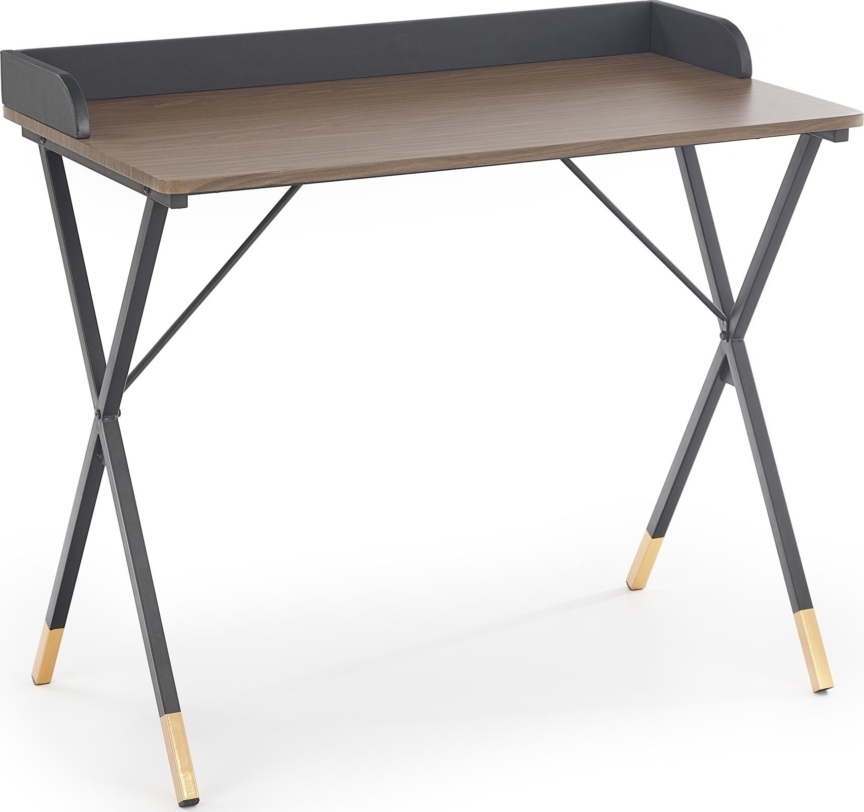 Lachlan skrivbord 90 x 50 cm - Valnöt/Svart/Mässing Lachlan skrivbord 90 x 50 cm - Valnöt/Svart/Mässing