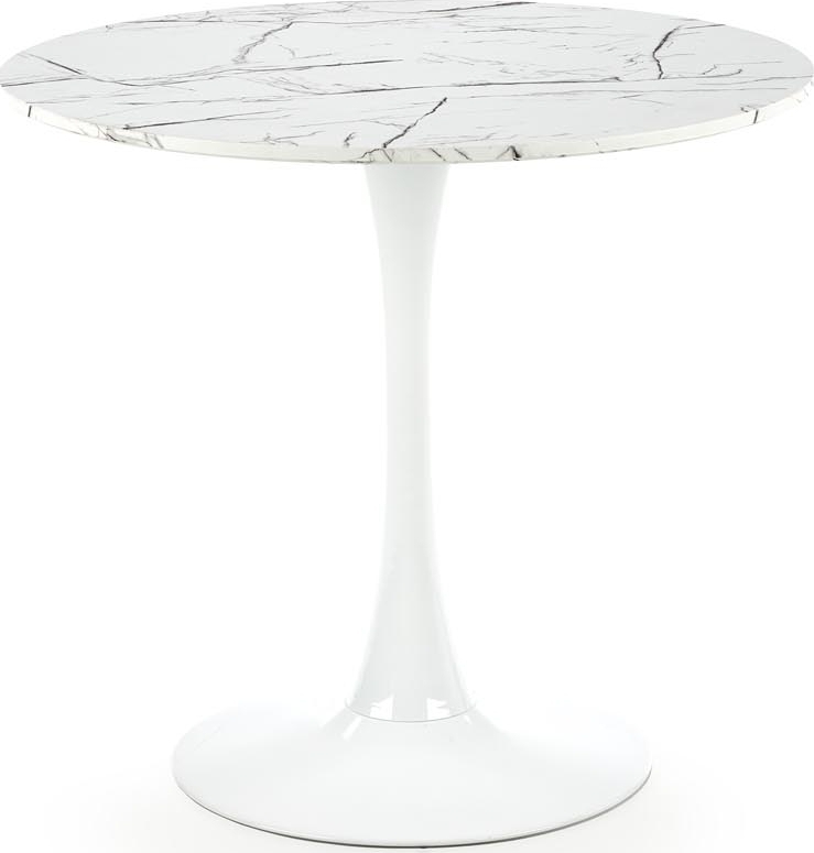 Denver ronde eettafel �80 cm - Wit marmerfineer