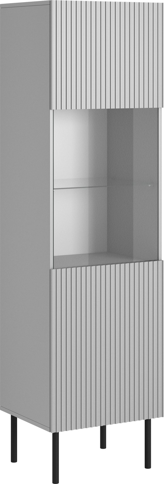 Asensio vitrinskåp - Ljusgrå/svart Asensio vitrinskåp - Ljusgrå/svart