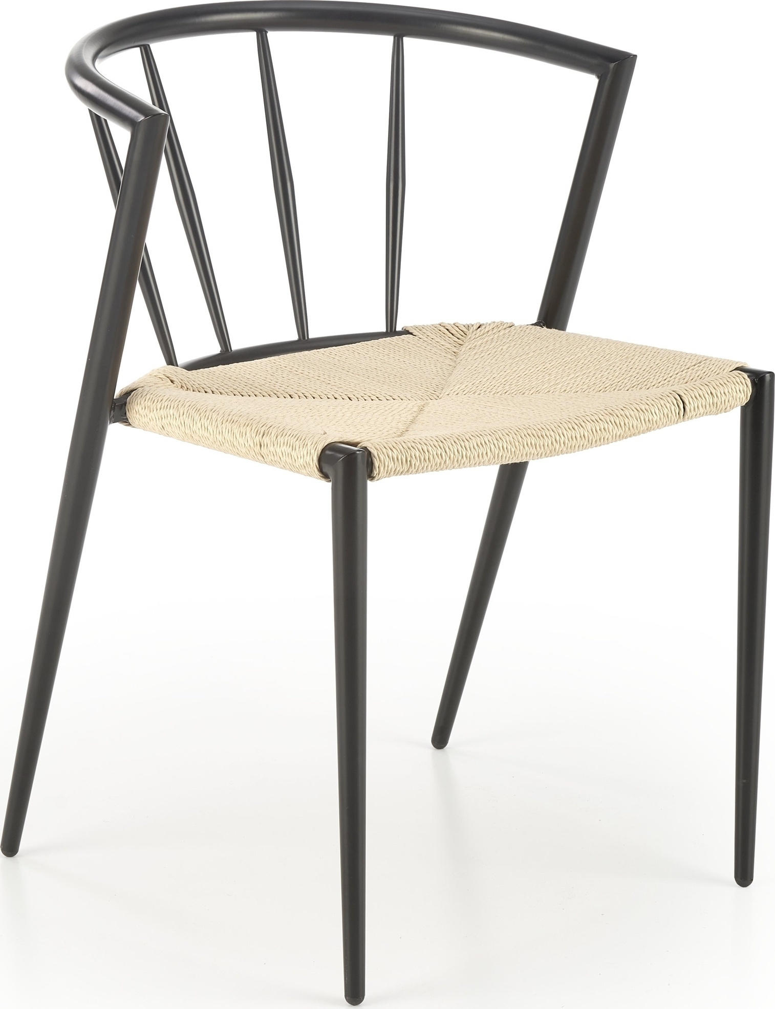 Cadeira 515 stapelbare zwarte eetkamerstoel met touwzitting Cadeira 515 stapelbare zwarte eetkamerstoel met touwzitting